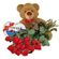 red roses with teddy and chocolates. Samara